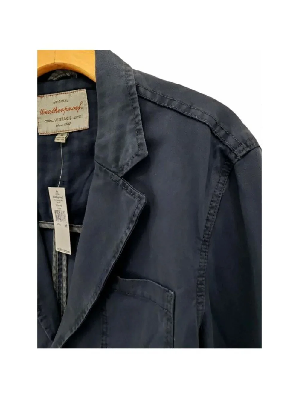Weatherproof Vintage Distressed Faded Blazer Suit Jacket Cotton Notch Lapel M